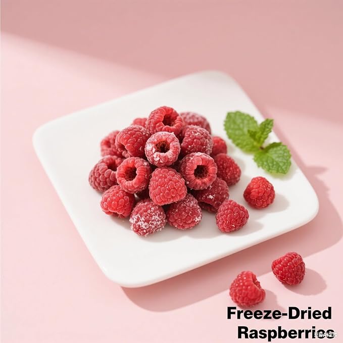 Premium Freeze-Dried Raspberries 4oz (110g) - Whole Berry Crunch, No Sugar Added | Perfect for Baking, Yogurt, Cocktails & Snacking