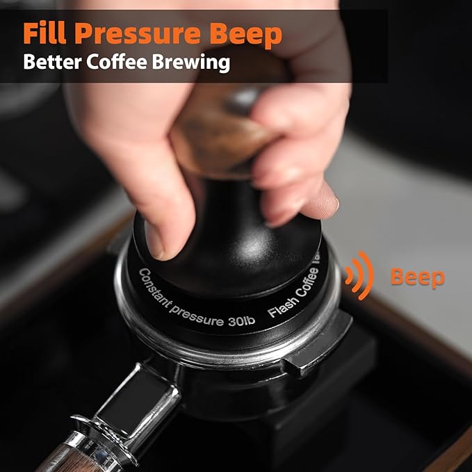 Espresso Tamper 53.35mm-3 Spring Loaded Coffee Tamper-15lb / 30lbs Replacement Springs Calibrated Tamper with Sound Feedback-MHW-3BOMBER Flat Base Tamper-Fits for 54mm Portafilter Basket T6183T-OS