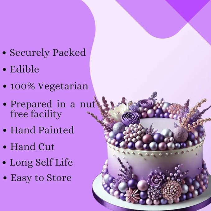 Confect Purple Disco Ball Cake Sprinkles ??Edible Decorative Pearls & Irish Purple Shimmer Sprinkle Mix for Cakes, Cupcakes, Cookies | Love Sprinkle Blend | Vegan, Gluten-Free, Nut-Free, Soy-Free, Dairy-Free, Palm Oil-Free - 4.2 Oz
