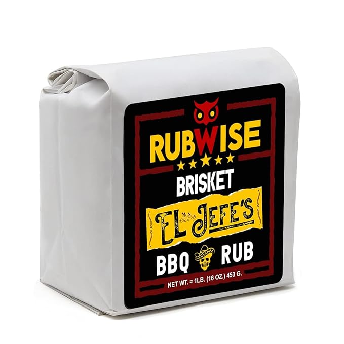 RubWise Texas Style BBQ Brisket Rub - El Jefe (1lb) | Barbecue Rubs & Spices for Smoking and Grilling | Premium Dry Seasonings with Authentic Texan Flavor | Great on Brisket, Steaks, Ribs & Burgers