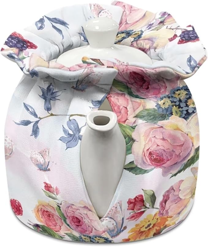 Floral Tea Cozy Insulation Kitchen Accessory Tea Cozies Covers Kitchen Home Decorative Tea Pots Cozy for Keeping Warm Kettle Dust Cover