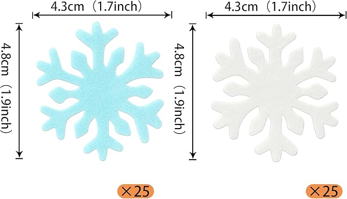 50 PCS Edible Snowflake Cupcake Toppers Edible Snowflake Frozen Cupcake Toppers Wafer Paper Frozen Party Decorations for Christmas Frozen Theme Birthday Party Cake Decorations Supplies Blue and White