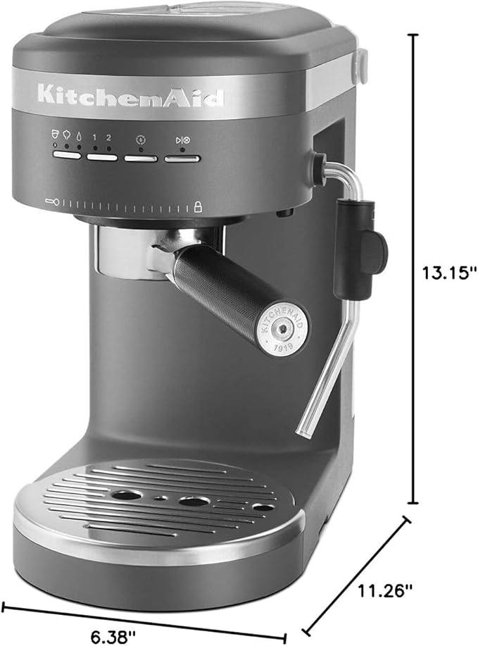 KitchenAid Semi-Automatic Espresso Machine KES6403, Matte Charcoal Grey, 1.4 Liters