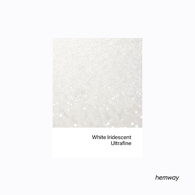 Hemway Premium Glitter Shaker - White Iridescent | 130g Ultrafine Metallic Flake Sequins for Resin & Epoxy Crafts | Craft Supplies for Tumblers, Festival, Art