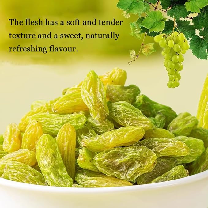 Green Raisins,Premium Seedless Dried,No Added Sugar,Jumbo Seedless Raisins Great Snacks