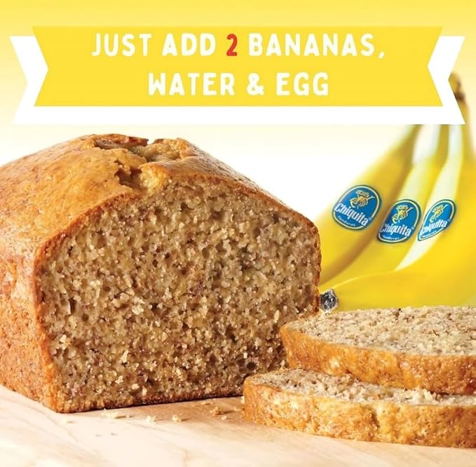 Concord Foods Banana Bread Mix - Easy Homemade Delight - Just Add Bananas, Egg, and Water! 13.7 Oz (Pack of 4)