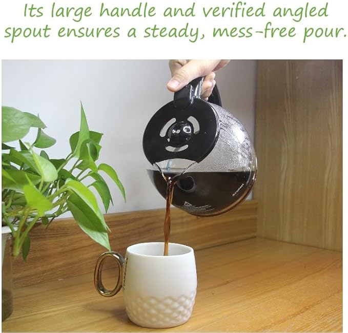 Coffee Machine Replacement 12-CUP Glass Pot, Compatible With Kitchenaid KCM1209 KCM1208 Cuisinart DCC 1220BKS, Capresso SG300, Gourmia GCM3260, Krups Essential Wamife Mueller 12 cups coffee machine