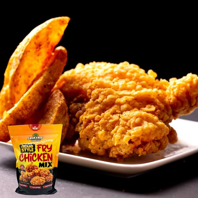 Spur Tree Jamaican Island Style Chicken Mix - Seasoned Coating for Crispy Flavor - Frying Magic for Deliciously Easy Meals - 8 Oz (2-Pack)