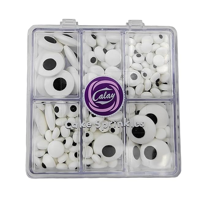 1 Bottle Candy Eyeballs Edible Eyes for Decorating Halloween Sprinkles Baking Cake Decorations Ice Cream Cookies Cupcake Toppers (Three Size Candy Eyes)