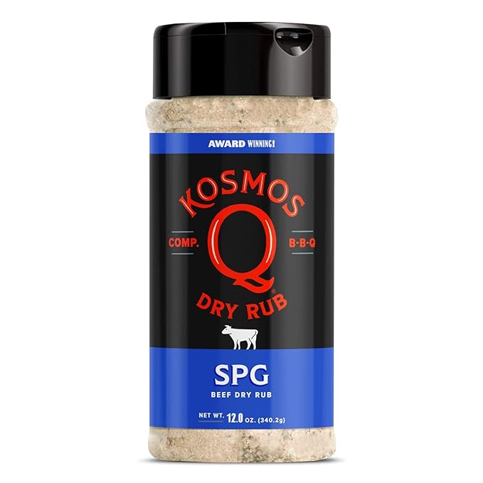 Kosmos Q BBQ Grill Spices and Seasonings Set - 8 Flavor Variety BBQ Rub Seasoning Gift Set for Barbecues, Grilling and Smoking - Dry Rub Shakers Include Cow Cover, Dirty Bird, SPG, and More