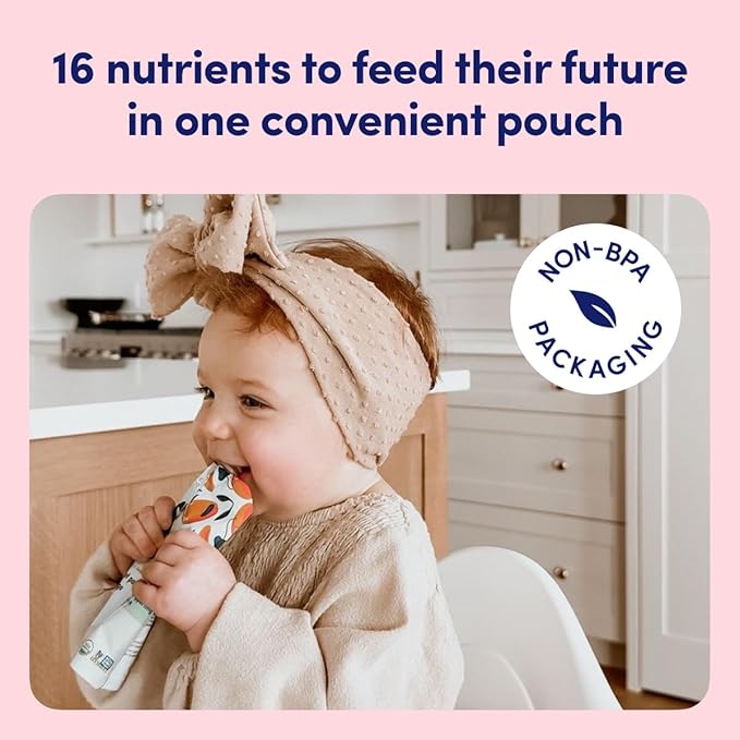 Cerebelly Organic Baby Food Pouches ??Dairy Free Smoothies for Toddlers | No Added Sugar, Fiber, Non-GMO | Toddler Smoothie Pouches | 4oz BPA-Free Baby Food | Sweet Potato Peach | 12 Count