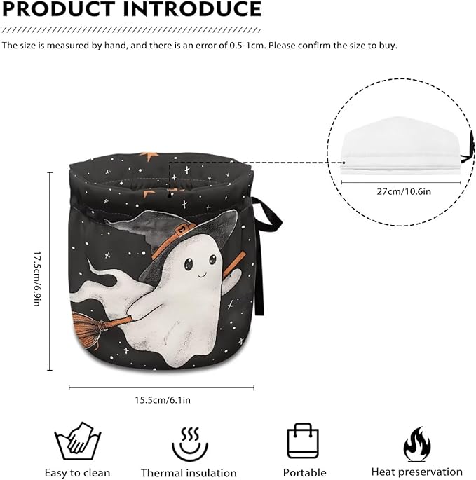 Ghost Tea Pot Cozy for Keeping Warm ResuableTea Insulated Cosy for All Saints' Day Breakfast Warmer for Coffee,Soft & Washable Teapot Dust Protector Kitchen Decorative