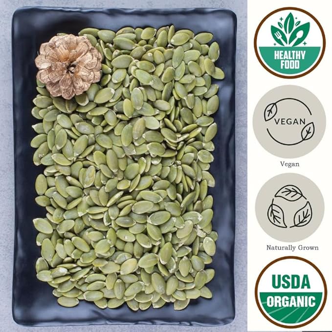 Organic Raw Pumpkin Seeds to Eat (2.8lb) - Bulk Whole Unsalted Pepitas with No Shell by Be Still Farms - Natural Snacks for Keto - High in Fiber | USDA Certified | Non-Gmo | Gluten Free | Vegan