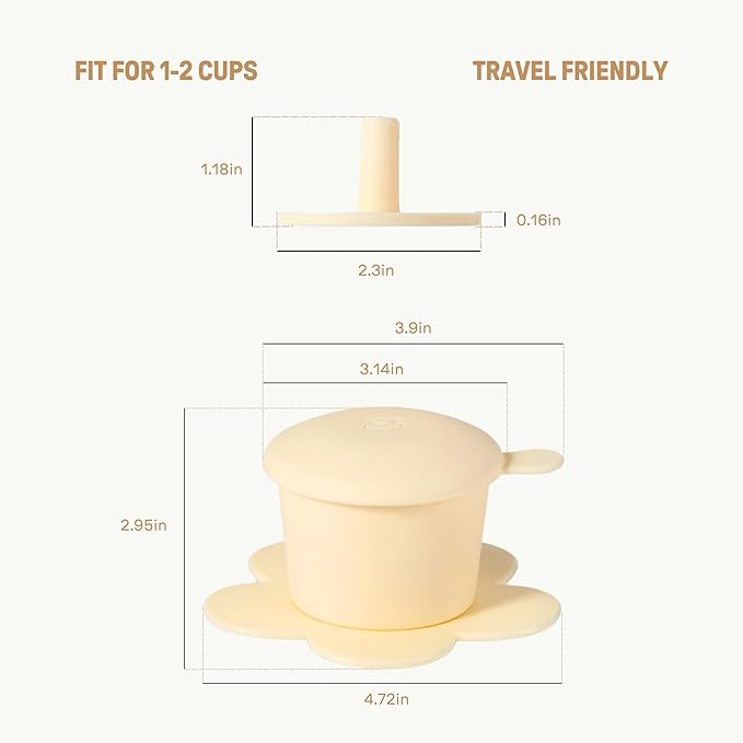 ??Vietnamese Coffee Dripper Phin Filter ??Pour Over Coffee Maker ??Single Cup Dripper with Flower Design ??Reusable Coffee Filter- Paperless Filter for Sustainable Brewing (Ivory)