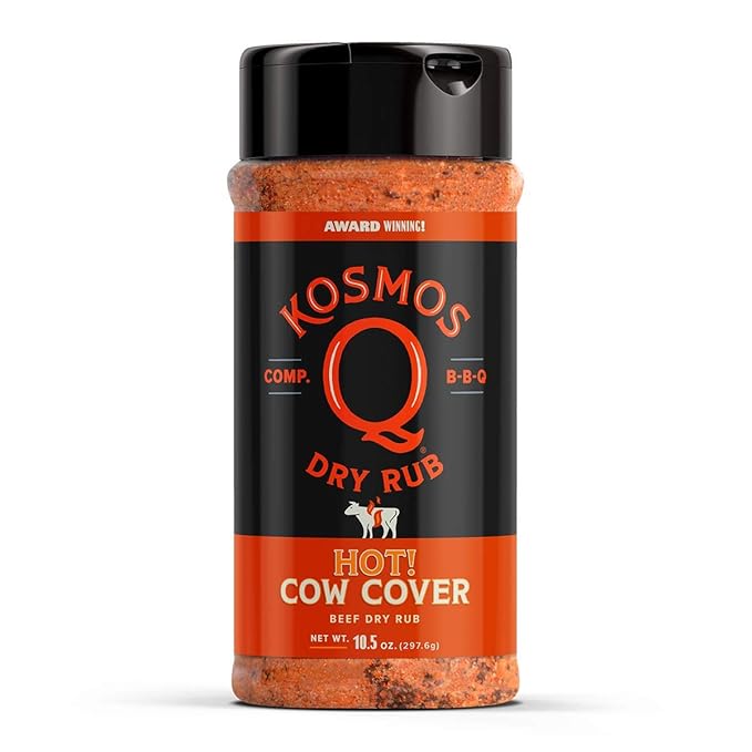 Kosmos Q BBQ Grill Spices and Seasonings Set - 8 Flavor Variety BBQ Rub Seasoning Gift Set for Barbecues, Grilling and Smoking - Dry Rub Shakers Include Cow Cover, Dirty Bird, SPG, and More
