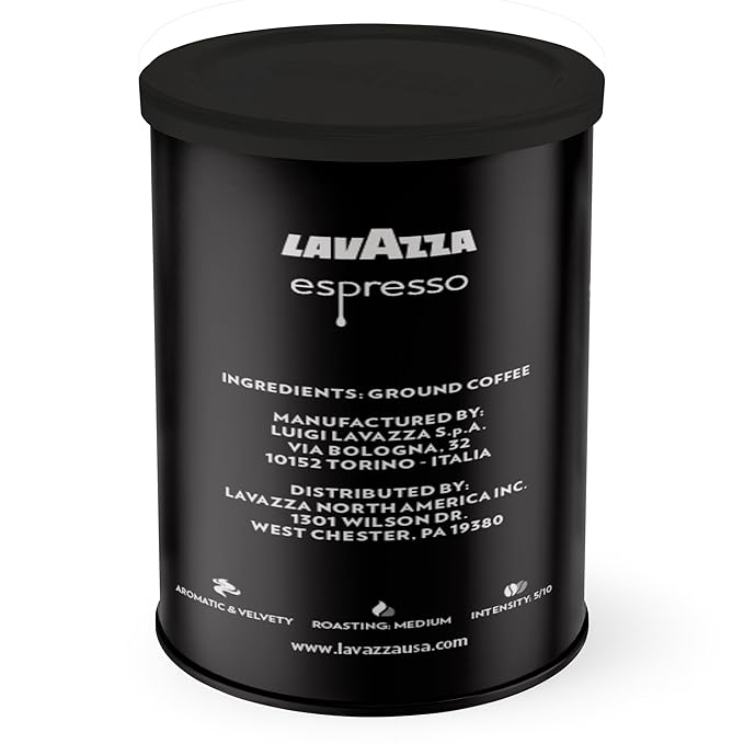 Lavazza Caffe Espresso Ground Coffee Blend, Medium Roast, 8-Ounce Can