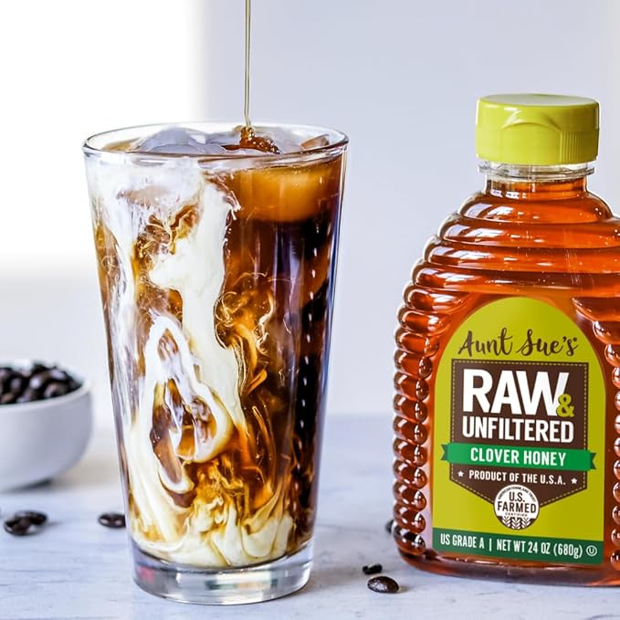 Aunt Sue Raw & Unfiltered USA Clover Honey From Local USA Beekeepers, 24 oz