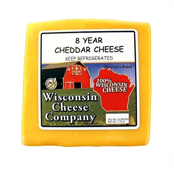 Wisconsin Cheese Company - 100% Wisconsin Aged Cheddar Cheese & Cracker Gift Box - Aged Cheddar (3 Year, 5 Year, 8 Year & 10 Year) | Premium Wisconsin Cheese | Large Gift Box | Perfect for Parties, Charcuterie Boards and Birthday Gifts