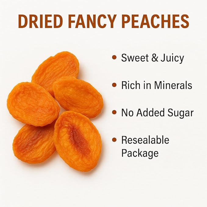 Anna and Sarah Dried Fancy Peaches in Resealable Bag, 1 Lb