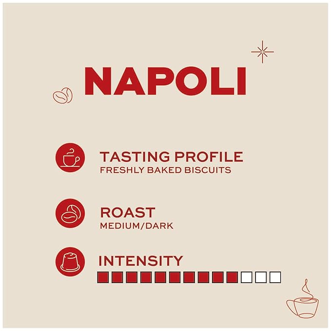 Kimbo Barista Napoli Espresso Aluminium Capsules, Nespresso Compatible | Smooth & Rich Italian Espresso | Medium Dark Roast, 10 Count