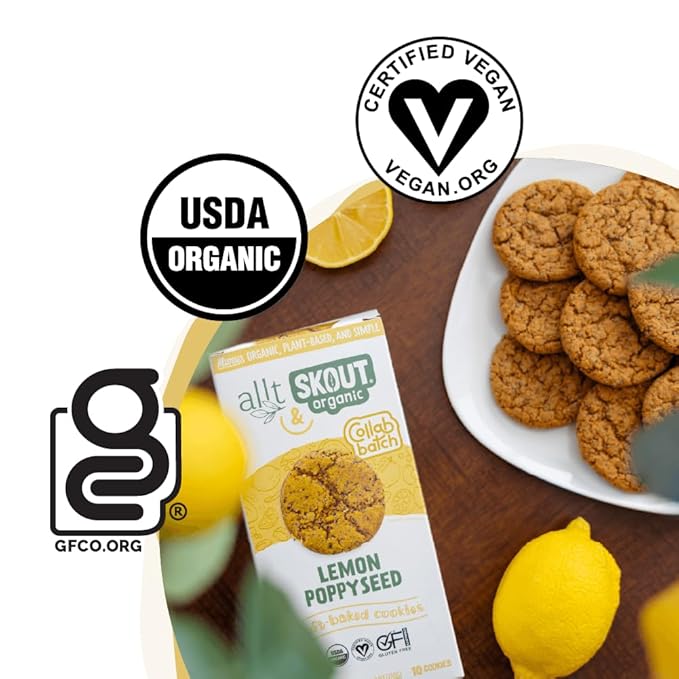 Skout Organic Soft Baked Cookie Variety Pack (3 Pack) | Soft Baked Cookies | Plant-Based | Vegan | Gluten, Dairy, & Soy Free (3 Pack, Lemon Poppyseed)