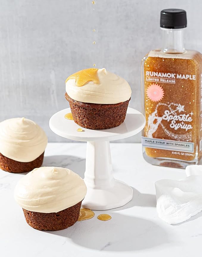 Runamok Sparkle Syrup - Maple Syrup Infused with Edible Sparkles, Perfect Pancake Syrup, Fun Vermont Maple Syrup for Beverages, Fresh Fruit & Dessert Toppings | 8.45 Fl Oz (250mL)