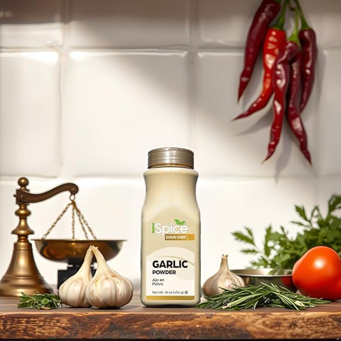 iSpice | Garlic Powder | 16 oz | Bulk Size | Kosher | Rich Aroma (Garlic Powder)