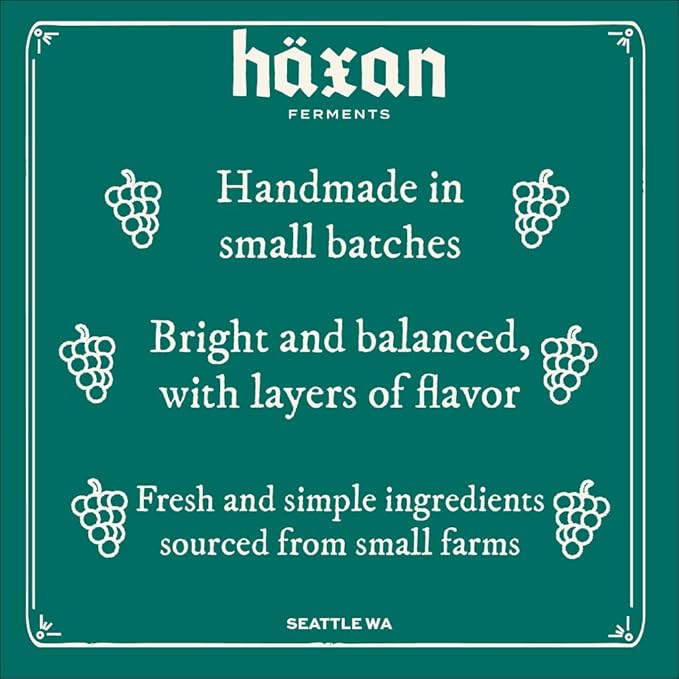 Haxan Ferments Ros챕 Wine Vinegar - 5% Acidity, Unpasteurized & Traditionally Fermented | Made from Washington Grenache Grapes | Perfect for Shrubs, Berry Preservation & Arugula Salads with Goat Cheese