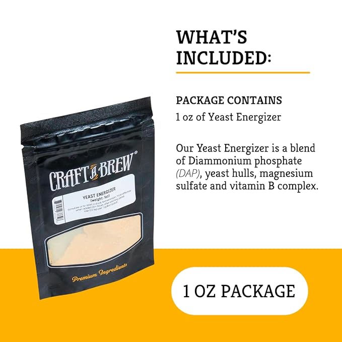 Craft A Brew - Yeast Energizer - For Wine & Beer Brewing - Nutrient Booster - For Stalled Fermentation - 1 oz Package
