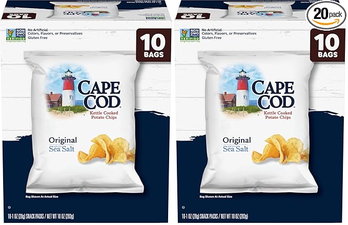 Cape Cod Potato Chips Original, 1 Oz, 10 Ct (Pack of 2)