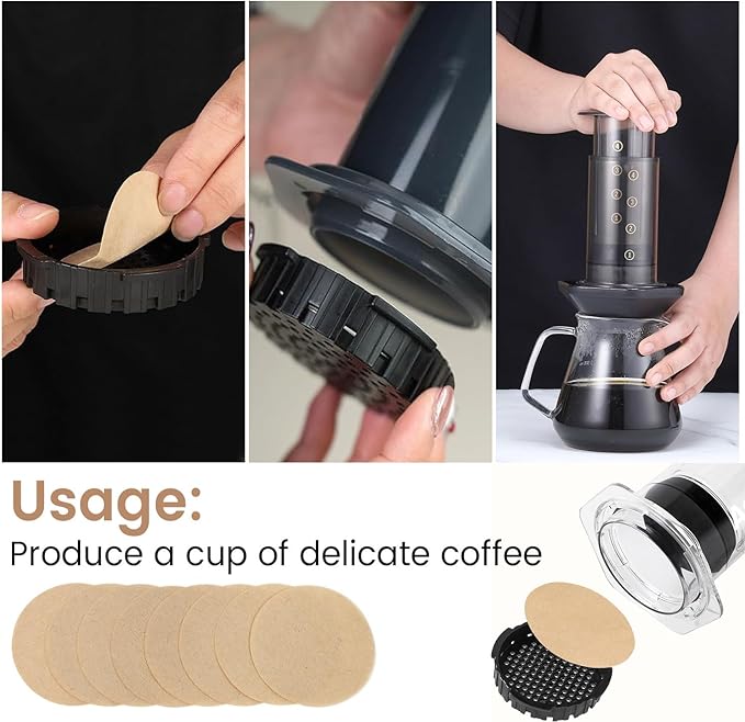 Unbleached Coffee Filter Paper 800 Count, 2.5 Inch Disposable Paper Filter Round Coffee Maker Filters, Replacement Coffee Tea Filters Compatible with Aerobie Aeropress Coffee and Espresso Makers