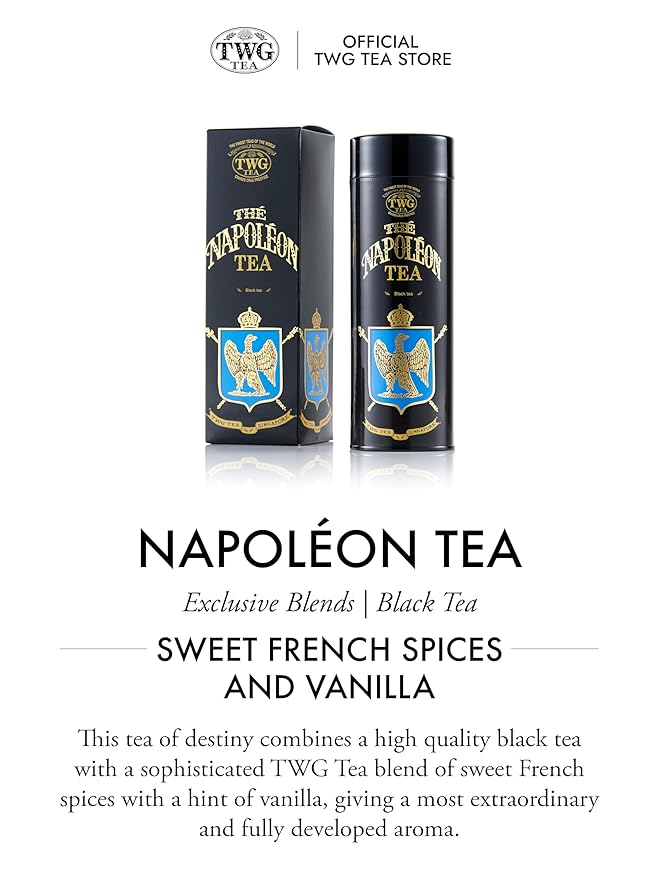 TWG Tea | Napoléon Tea | Black Tea | Caramel Pieces | Haute Couture Tin, 100g | Gift Set