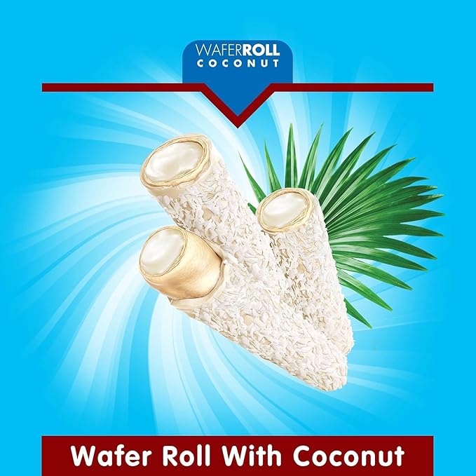 Snack Break Coconut Rolled Wafers, Individually Wrapped, Wafer Rolls with Creamy Coconut Filling, Snacks for Kids & Adults, 24 Individual Packs, Pack of 12