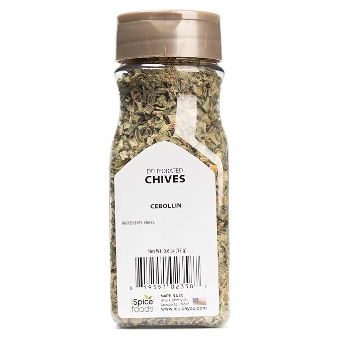 iSpice PREMIUM FRAGRANT CHOPPED CHIVES | Pure and Fresh, Aromatic |Essential Kitchen Herbs |0.60 oz (17g)