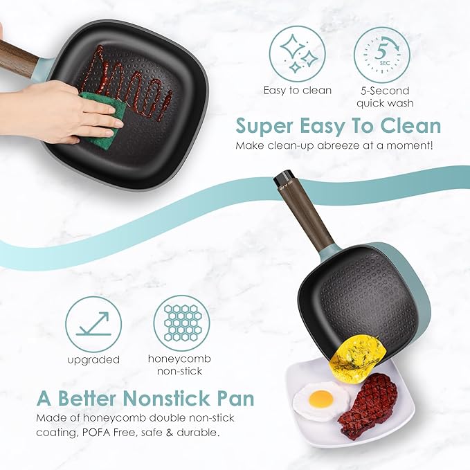 2L Electric Pot with Steamer, Portable Hot Pot Electric with Upgrade Honeycomb Nonstick Coating for Dorm, Office, Travel, Multi Cooker Pot for Ramen, Soup, Oatmeal (Tongs Included)