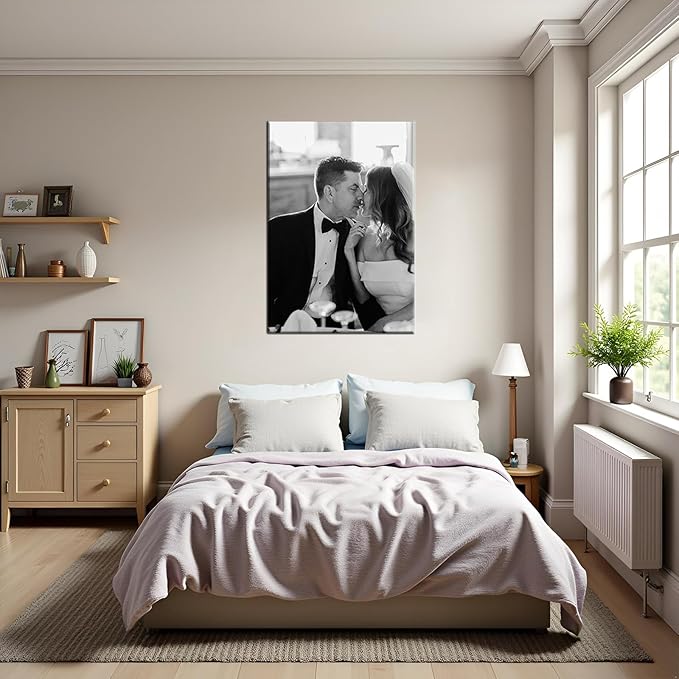 Hoopwarte Custom Canvas Prints with Your Photo, Pictures on Canvas Transform Photos into Stunning Framed Wall Art-Personalized Prints Pictures Wall Art Decor(16L x24W 40x60cm)