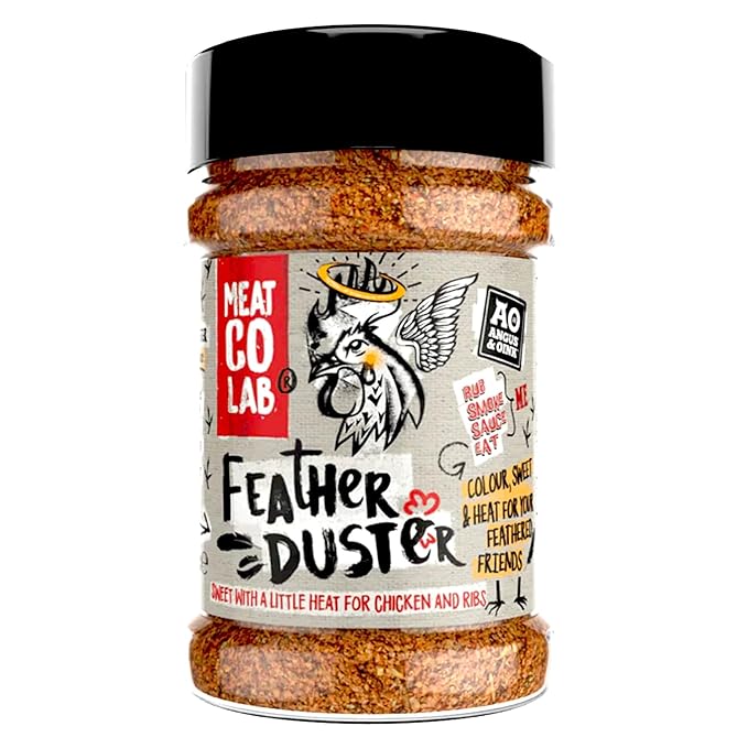 Angus & Oink | Feather Duster Rub | Sweet & Smoky Seasoning with Paprika, Orange, Lemon & Chipotle | Perfect for Chicken Wings & Pork | Versatile BBQ Rub | 200g