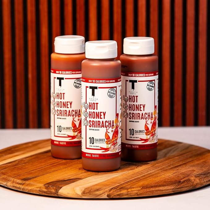 Taste Flavor Co. Grilling, Dipping Sauce and Marinade, Great Tasting, Low-Calorie Sauces, Keto Friendly, No Oils (3 Pack, Hot Honey Sriracha)