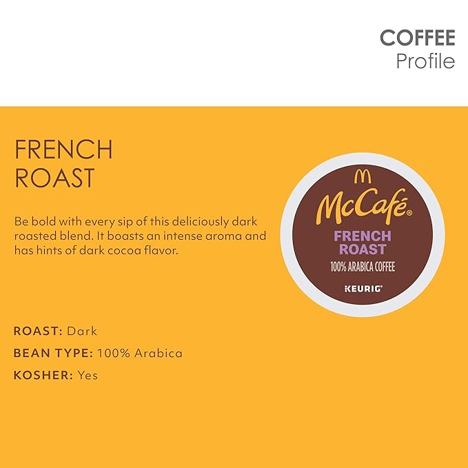 McCafe French Roast, Single Serve Coffee Keurig K-Cup Pods, Dark Roast, 96 Count (4 Packs of 24)