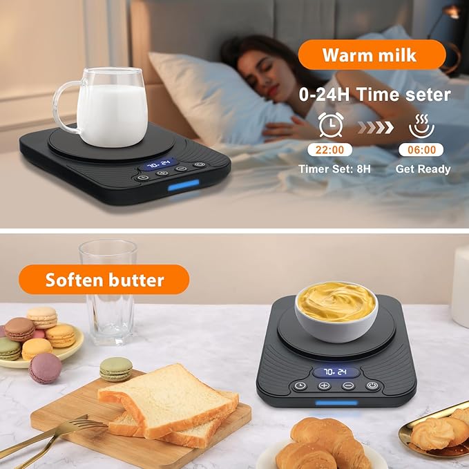 Sourdough Starter Warmer – Precise Thermostat (70-110°F), Intelligent Memory & 24H Timer Function for Home Baking & Fermented Dough (Black)