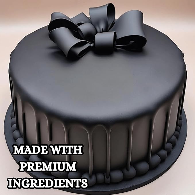 Confect Black Fondant for Cake Decorating ??Premium Confect Fondant for Cakes, Cupcakes & Cookies | Vegan, Gluten-Free, Nut-Free, Palm Oil-Free ??8.8 Oz
