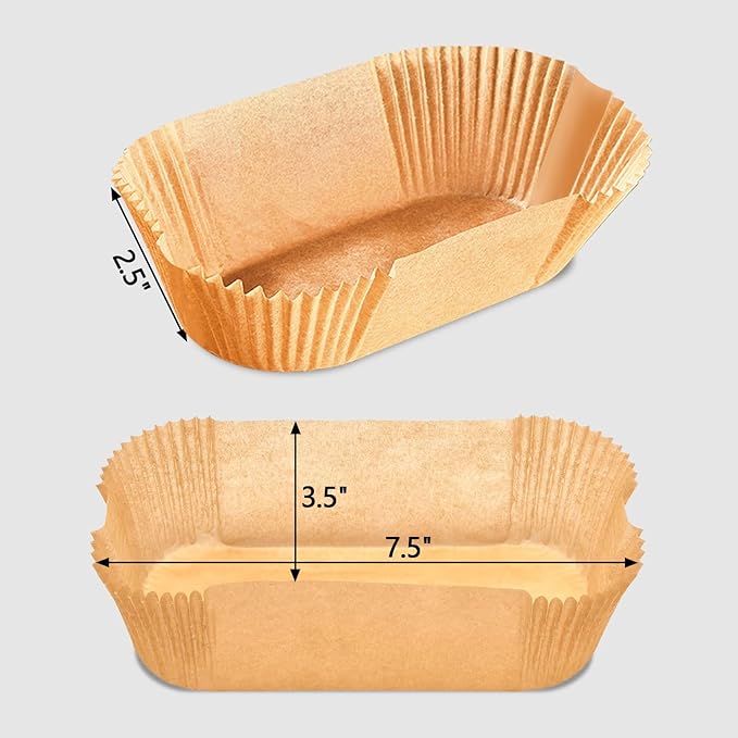100 Pack 7.5 Inch Loaf Pan Liners, Non-Stick Cake Baking Sheets, Unbleached & Greaseproof Baking Paper for Cookies, Cupcakes, Bread.