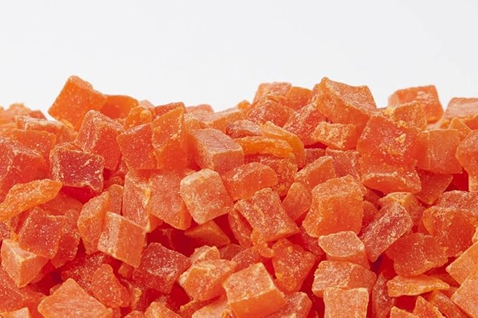 Dried Papaya Chunks (5 Lbs.) - Diced Dried Papayas Best for Snacking & Baking - Paw Paw Tree - Lightly Sugar Coated, Low Sodium, Dairy Free, Low Cholesterol, Low Fat & High Fiber Fruits - Farm Fresh Nuts Brand