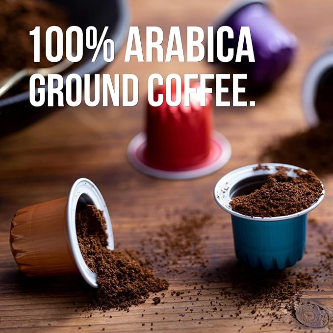 Jewel Coffee Specialty Coffee Pods - Lightning Bolt Blend, 100% Arabica Coffee, Intensity 11, Dark Roast, Compatible with Original Nespresso Machines, 100 Count (10 Boxes of 10 Espresso Pods)