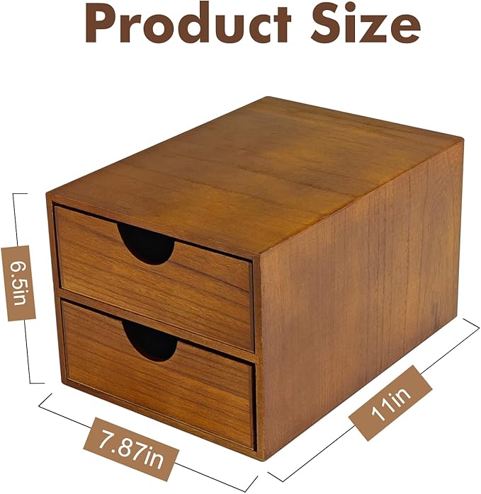 Wooden K Cup Organizer Coffee Pod Storage Box - K Pod Holder with Two Drawers, K Cup Drawer Under Brewer and Coffee Maker Machine Stand, 30 Pod Capacity, Style B ??,<div>