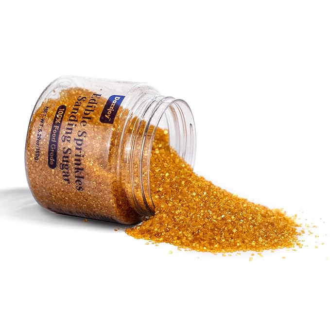 Bronzing Gold Sanding Sugar Sprinkles, Food Grade, 150g, Edible Sprinkles for cupcake decorating, Cake Toppers, Sprinkles Decoration, Ice Cream, Wedding Party Valentines Halloween Christmas Supplies