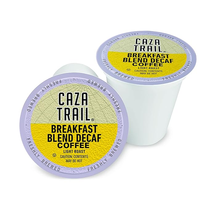 Caza Trail Coffee Pods, Decaf Breakfast Blend, Single Serve (Pack of 24) (Packaging May Vary)