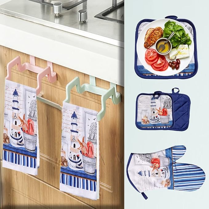 Lobyn Value Packs Decorative Lightweight Kitchen Towel Set 5 Piece Towels
