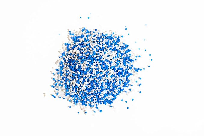 Bakerpan Blue and White Nonpareils Sprinkles - 7 Ounces Sprinkles For Cake Decorating - Edible Nonpareils For Cupcakes, Ice Cream, Cake Decorations (Made in USA)