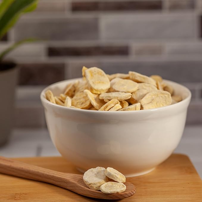 Survival Grocery® Freeze Dried Bananas - Gluten-Free, Unsweetened Banana Chips - Vitamin C & Fiber Rich Snack, Long Shelf Life, Natural Freeze Dried Fruit For Oatmeal, Granola, Smoothies, Baking Or On-the-go Snacking, 6 Oz